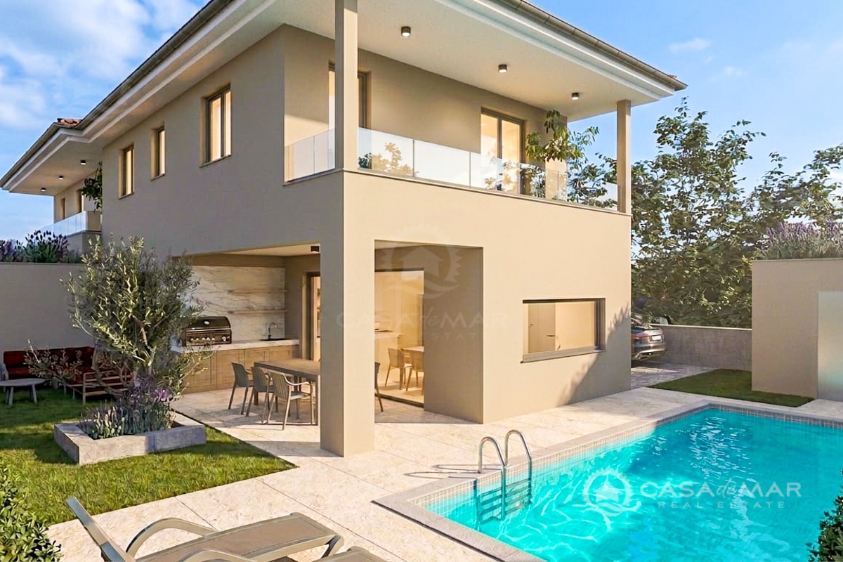 Novogradnja v okolici Malinske – dvojček z bazenom