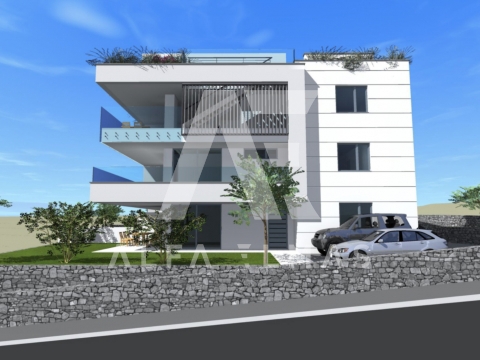 Krk, Mesto luksuzno stanovanje v pritličju s pogledom na morje!ID 282  