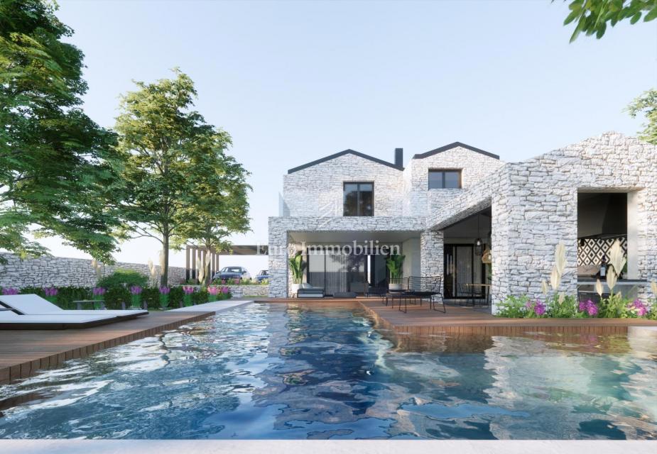 Vila z bazenom in pogledom na morje - mesto Krk