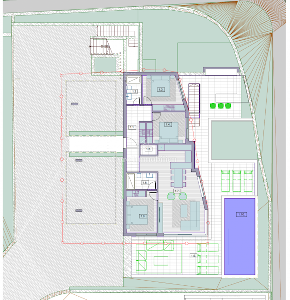 Luksuzen apartma z bazenom, otok Krk