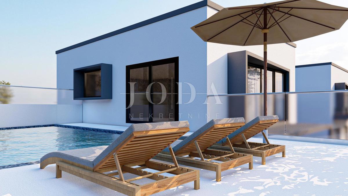 Villa s bazenom i pogledom na more na otoku Krku 