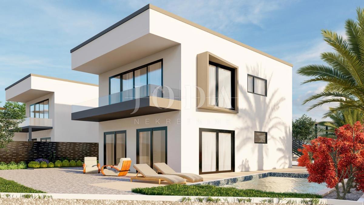 Villa s bazenom i pogledom na more na otoku Krku 