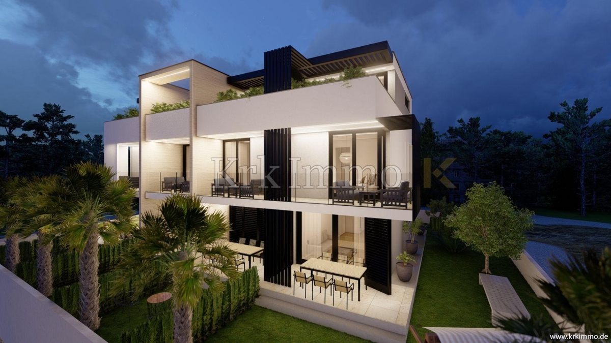 Nov trinadstropni apartma v mestu Krk blizu morja!