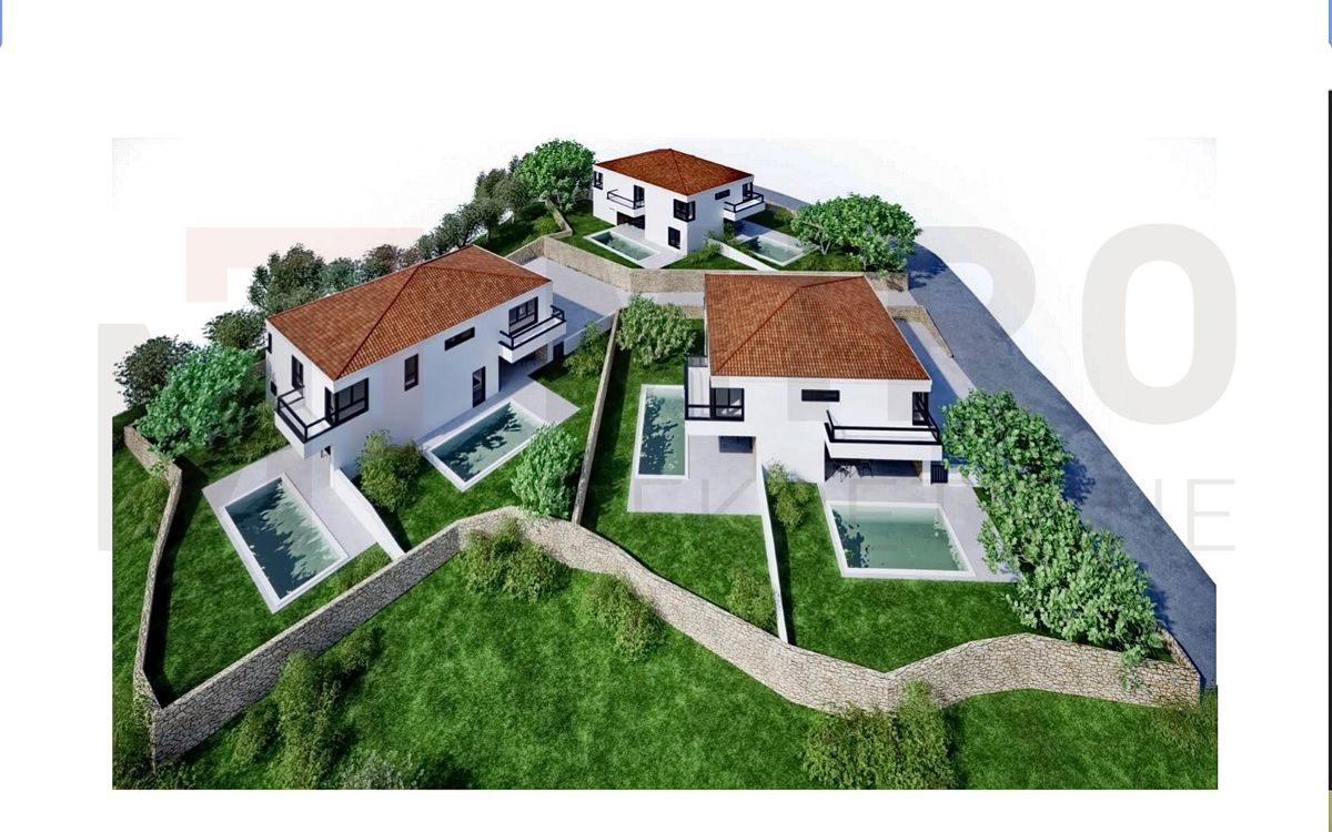 Malinska, nova polpritlična hiša z bazenom 200 m od morja!