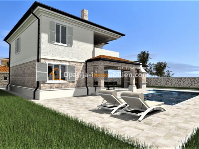 VRBNIK-NOVA VILA Z BAZENOM 137 M2 S POGLEDOM NA MORJE