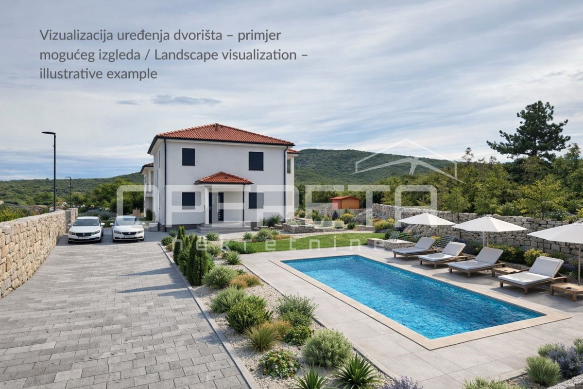 Energetsko učinkovita hiša ob morju v Vrbniku, 139 m2, otok Krk