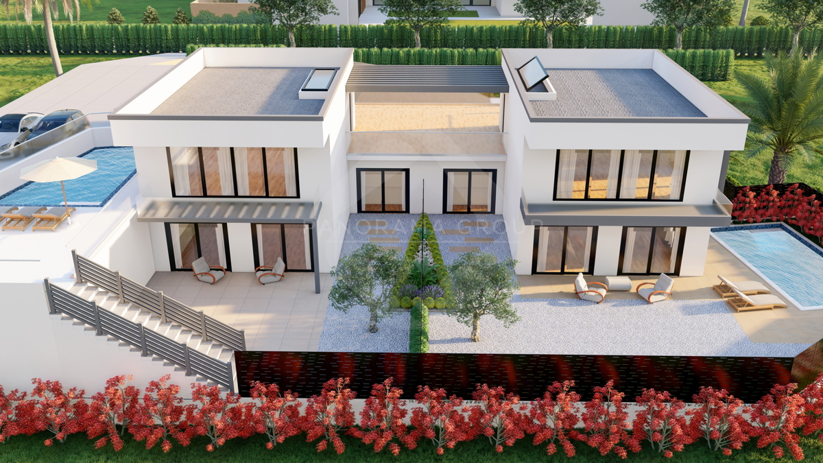 Novo! Dvojček  z bazenom in pogledom na morje – Brzac