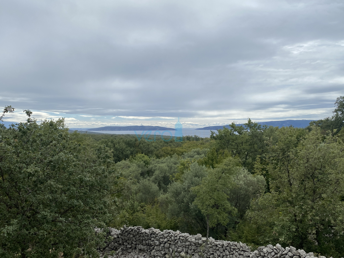 Krk, okolica, Samostojna hiša 220m2 roh bau s pogledom na morje, prodamo